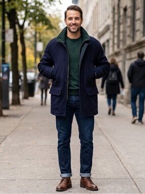 Members Only Wool Blend Pea Coat Size Large